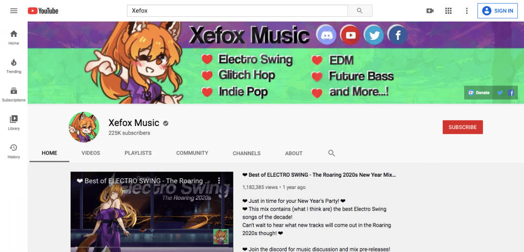 Xefox music channel