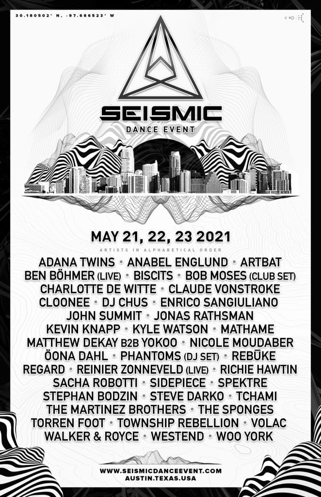 Seismic Dance Event Poster, Lineup